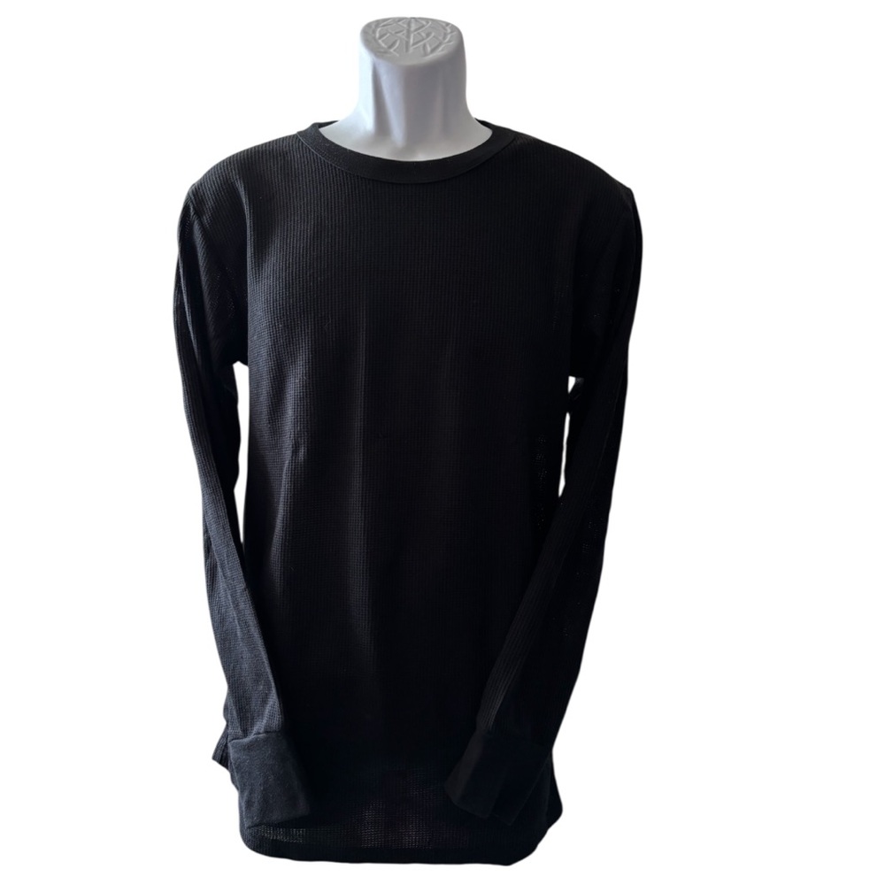 NWT Men's Black Thermal Waffle Long Sleeve Shirt. Size XL
